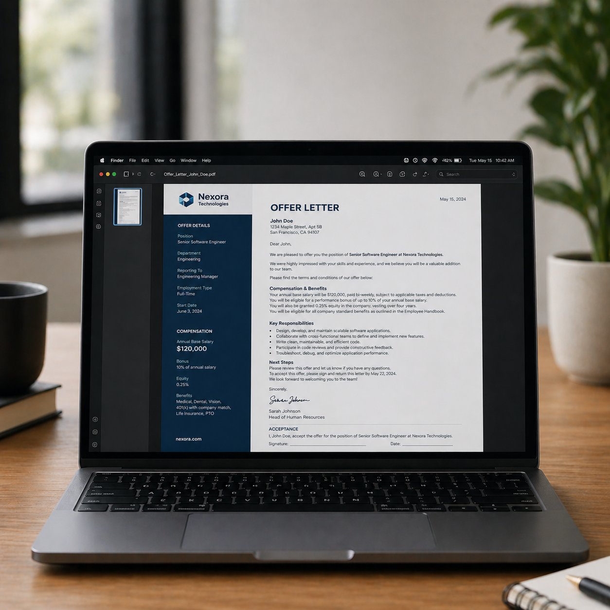Offer Letter Template